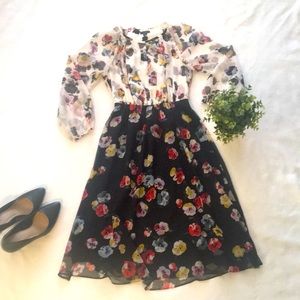 Ann Taylor Petite Flowy Flower Dress